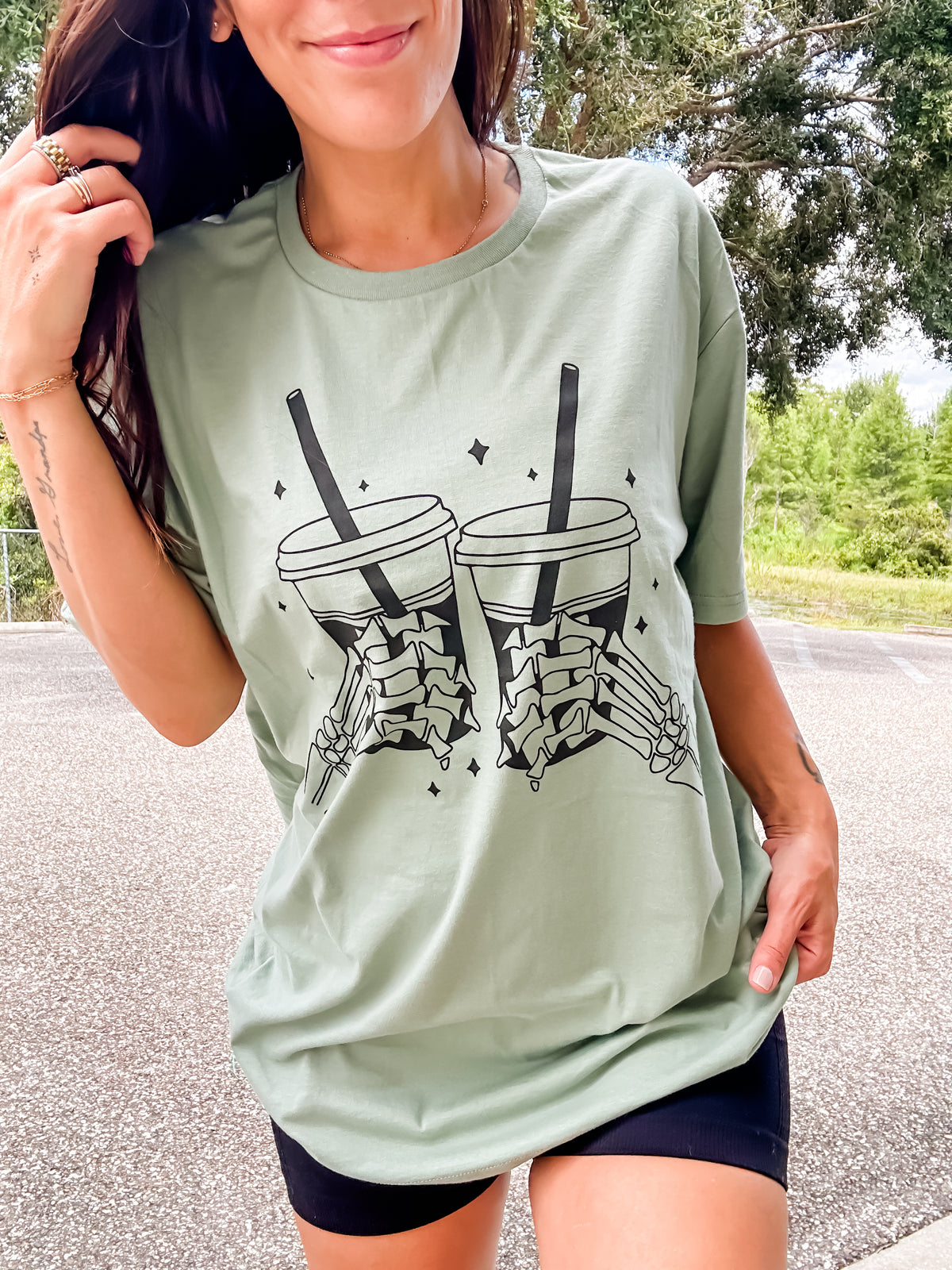 Skeleton Cheers Graphic Tee