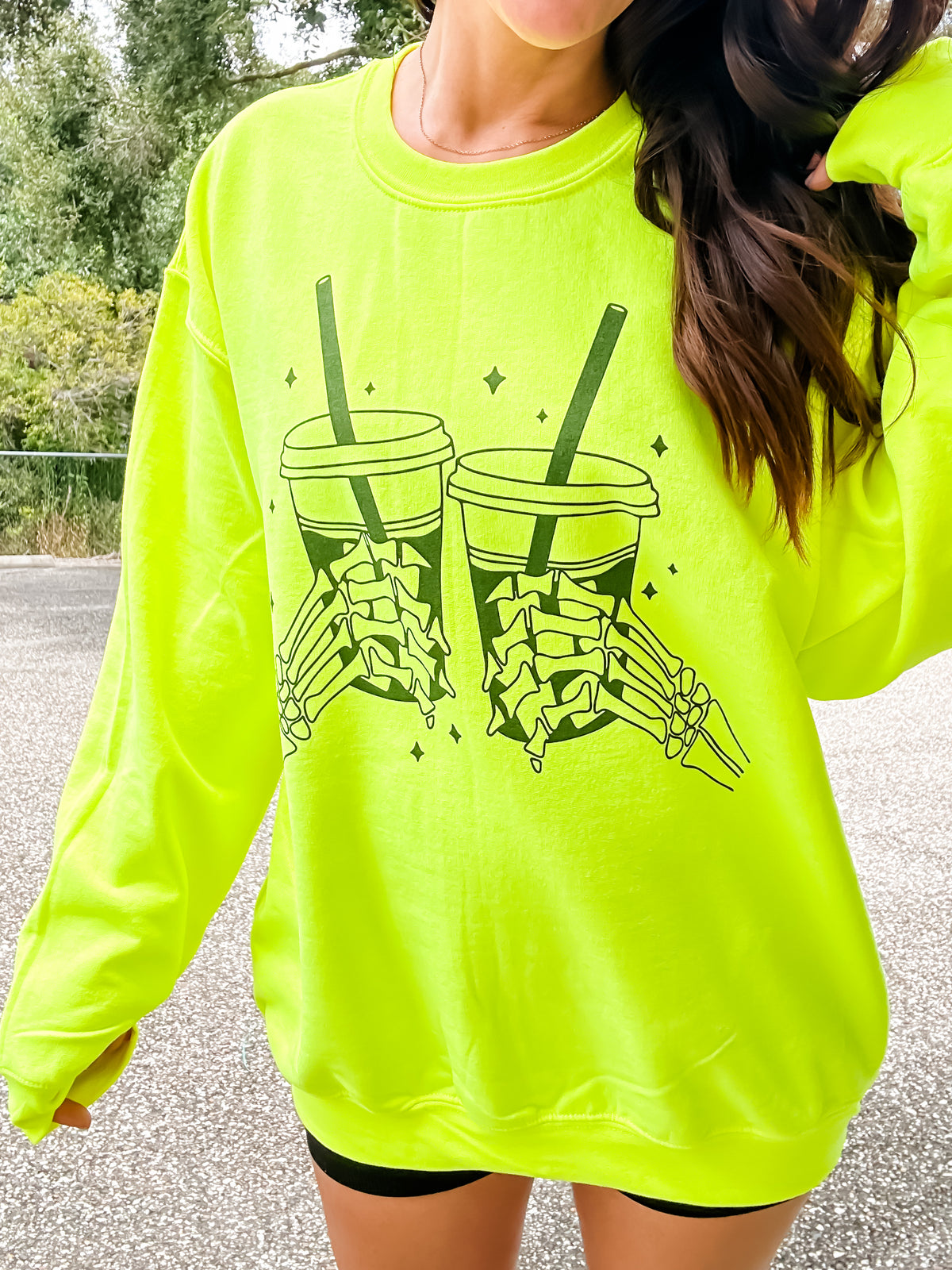 Skeleton Cheers Graphic Pullover