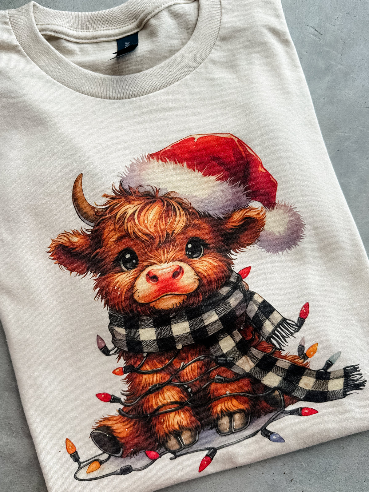 Baby Christmas Cow Graphic Top