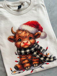 Baby Christmas Cow Graphic Top