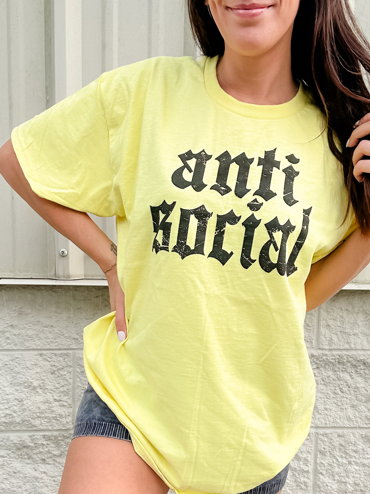 Trendy Anti Social Graphic Tee