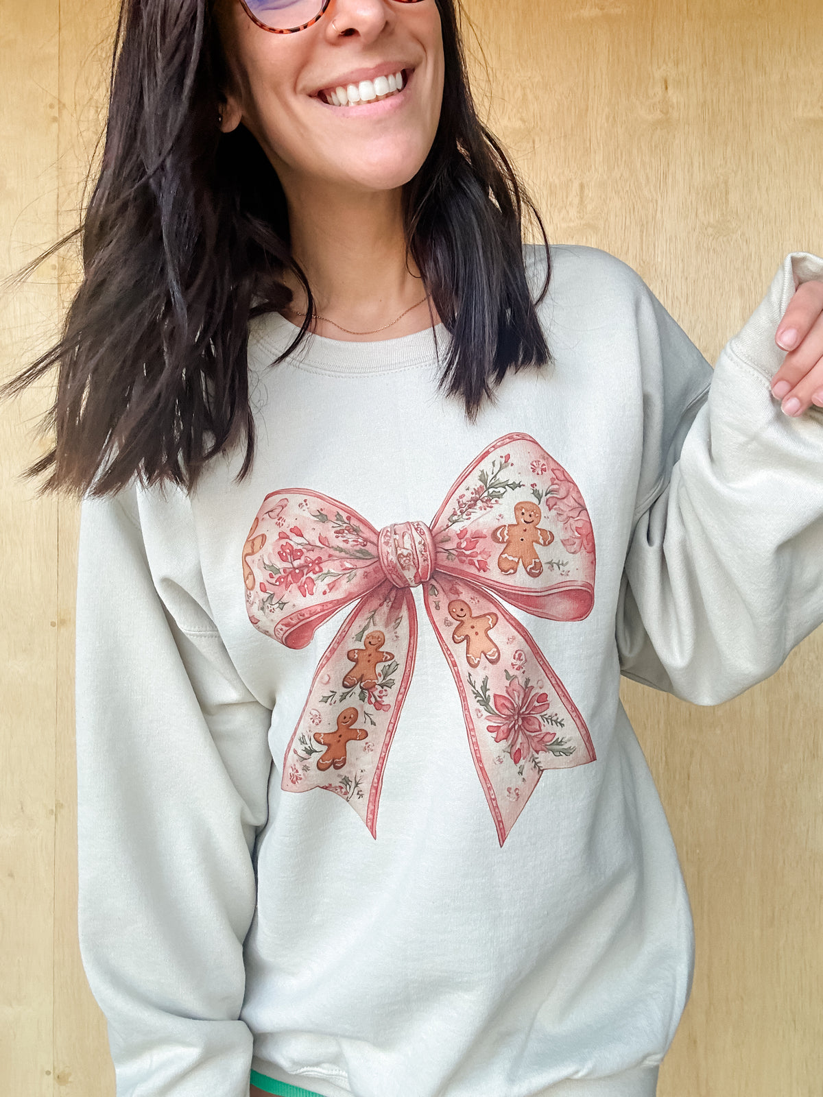 Gingerbread Bow Graphic Top