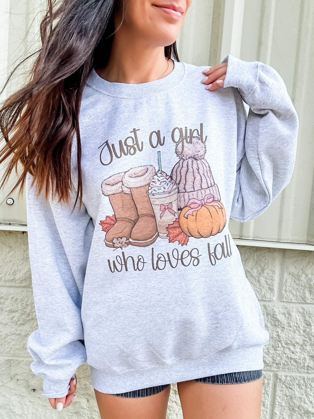 Fall Just a Girl Graphic Top