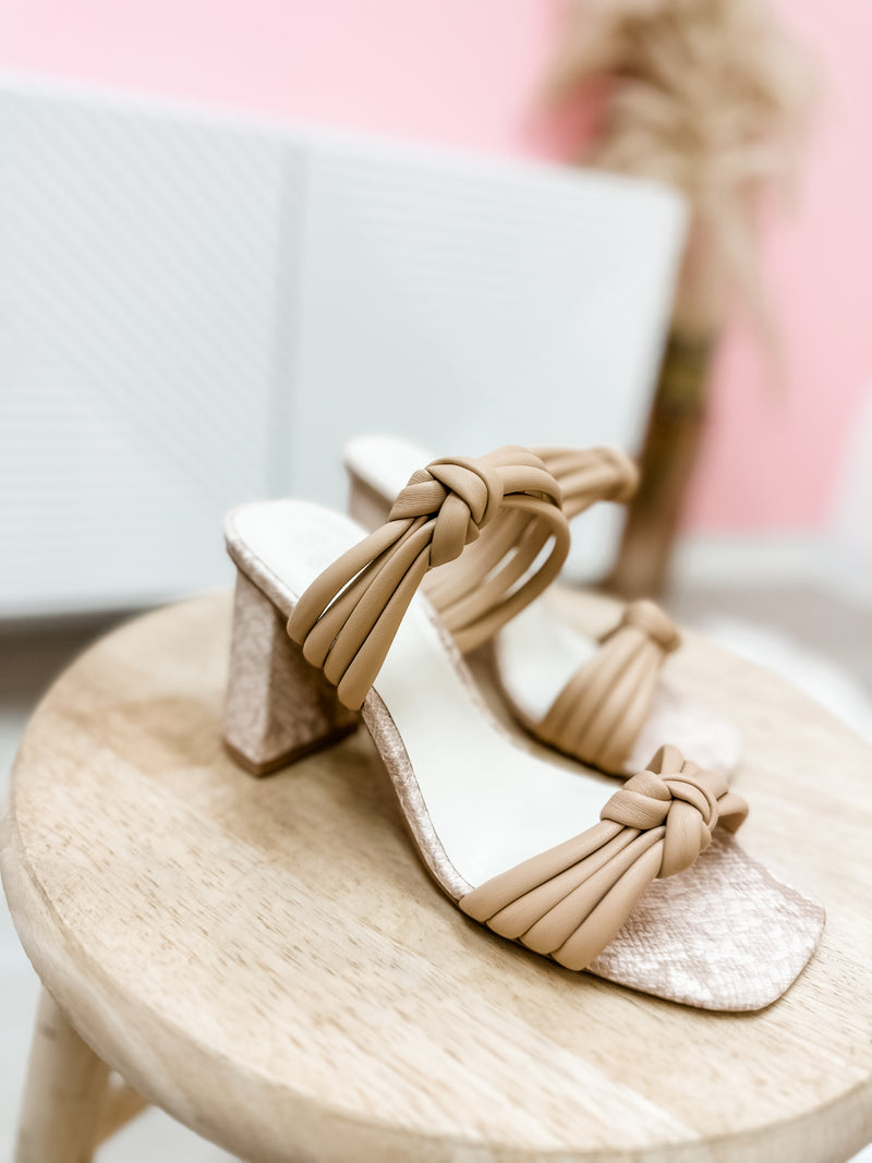 Nude Strappy Knot Heel
