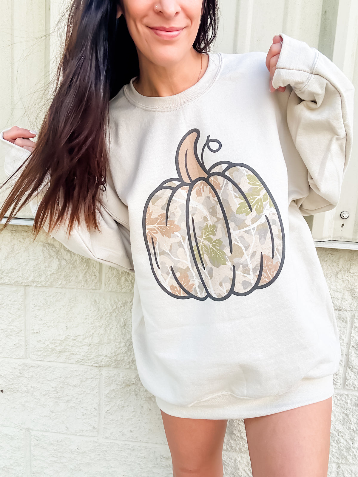 Camo Pumpkin Graphic Top