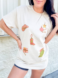Christmas Western Sticker Trend Graphic Top