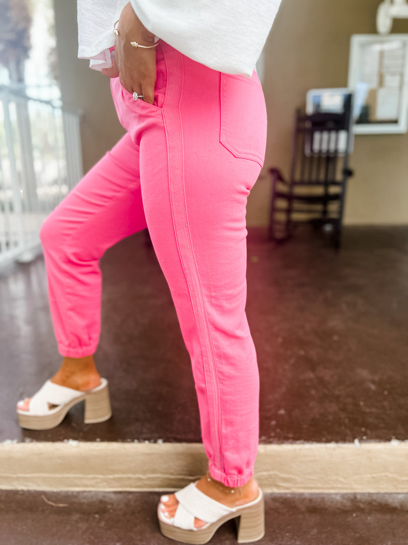 My Moment Pink Risen Jogger Jeans – Mademli Boutique