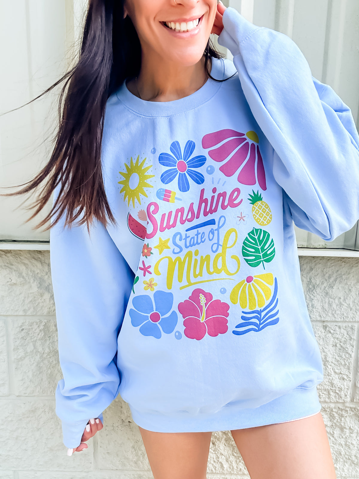 Colorful Sunshine State of Mind Graphic Top