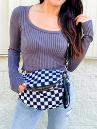 Black Checkered Sling Bag