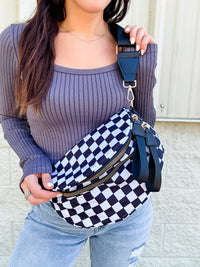 Black Checkered Sling Bag