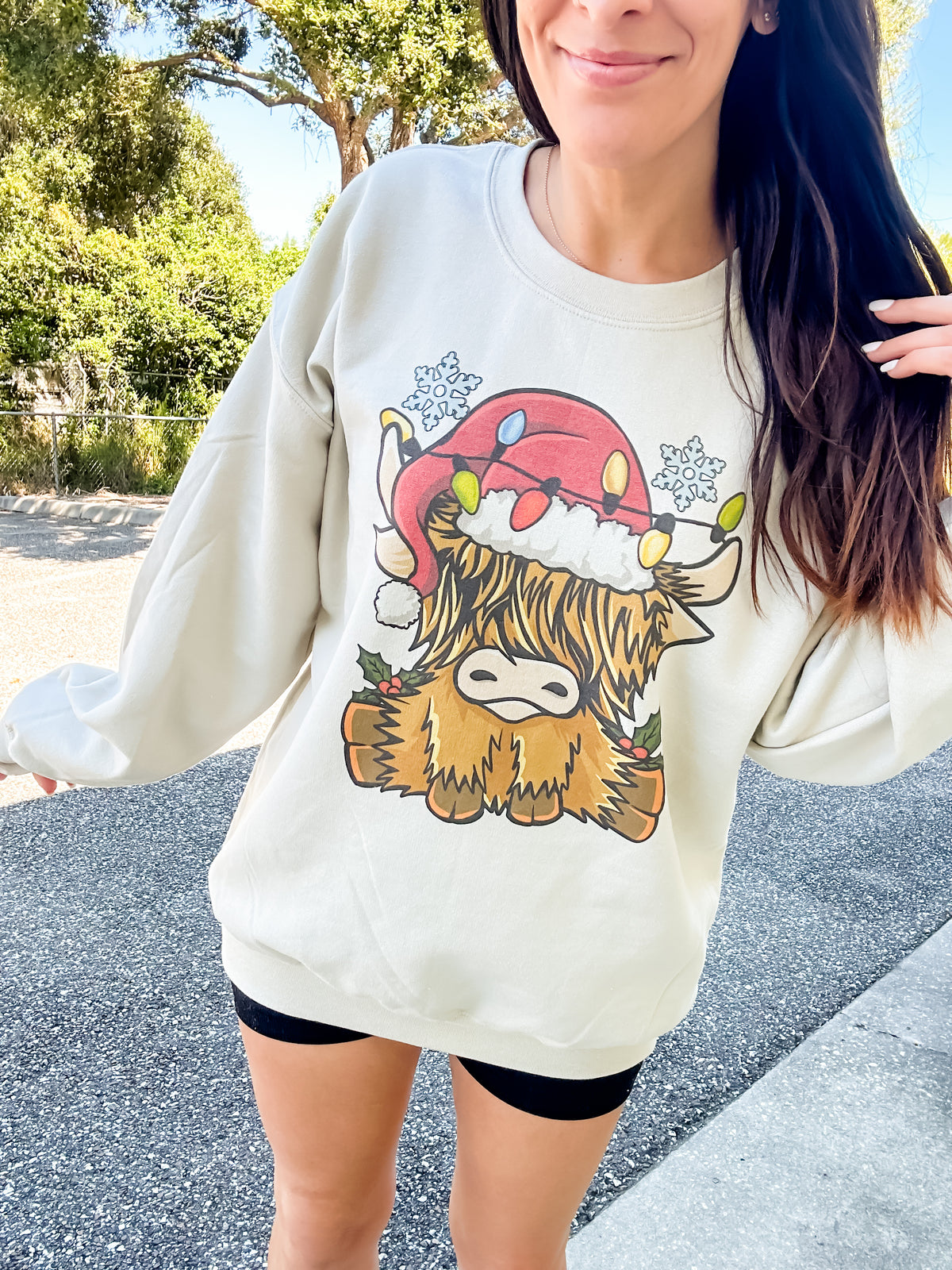 Christmas Cow Graphic Top