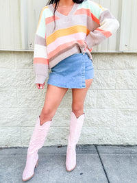 Light Pink Suede Cowgirl Boots