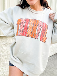 Checkered Thankful Graphic Top