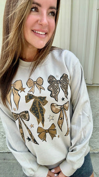 Brown Bows Graphic Top