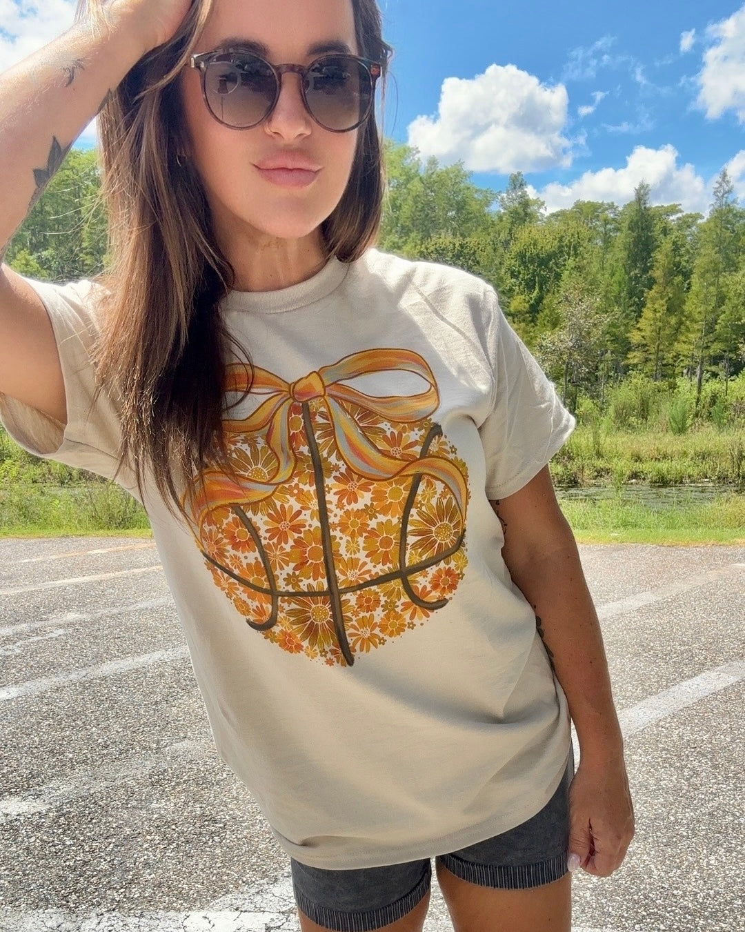 Floral Basketball Graphic Top