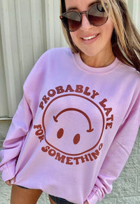 Late Smiley Graphic Top