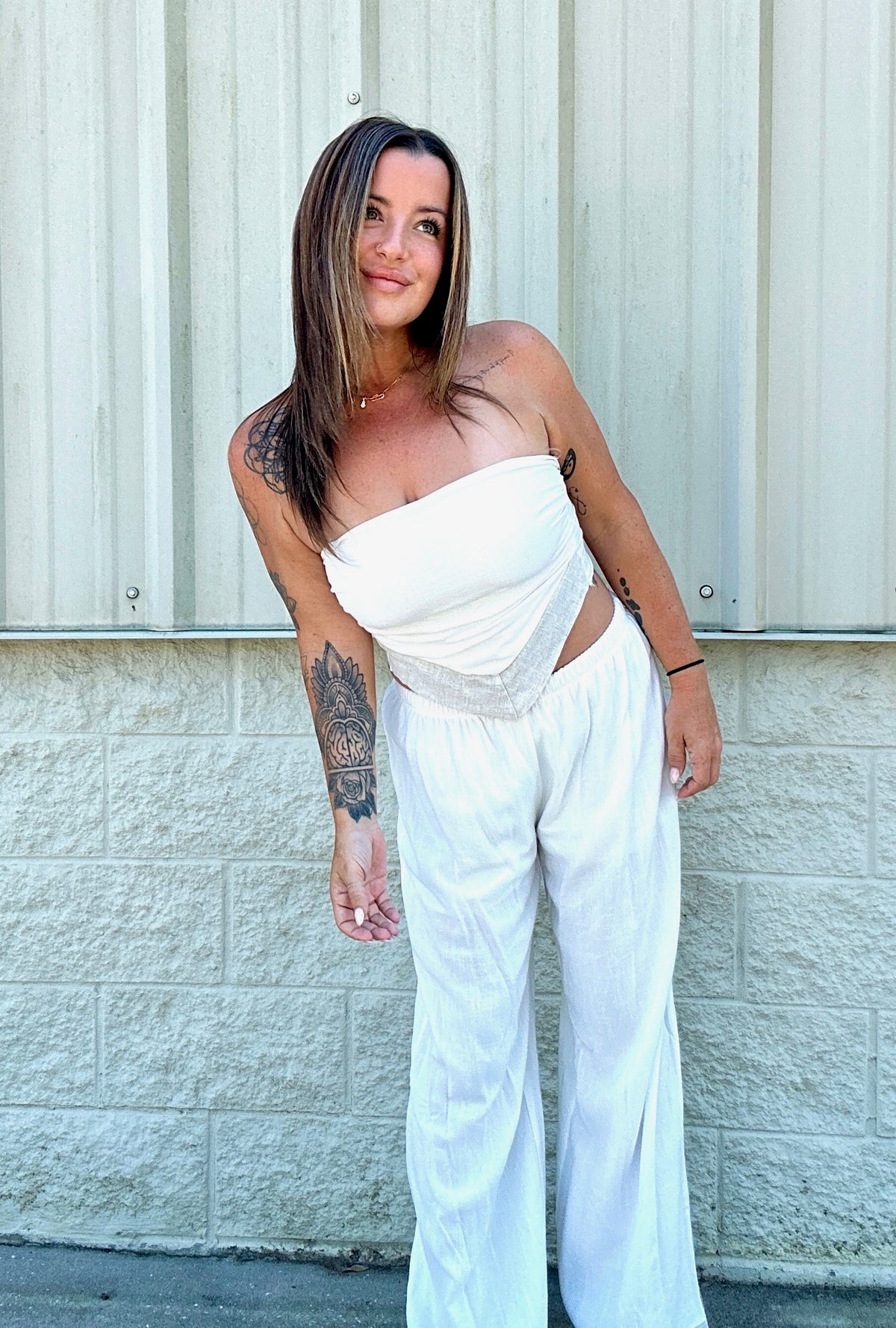 Seen & Sassy Ivory Crop Set