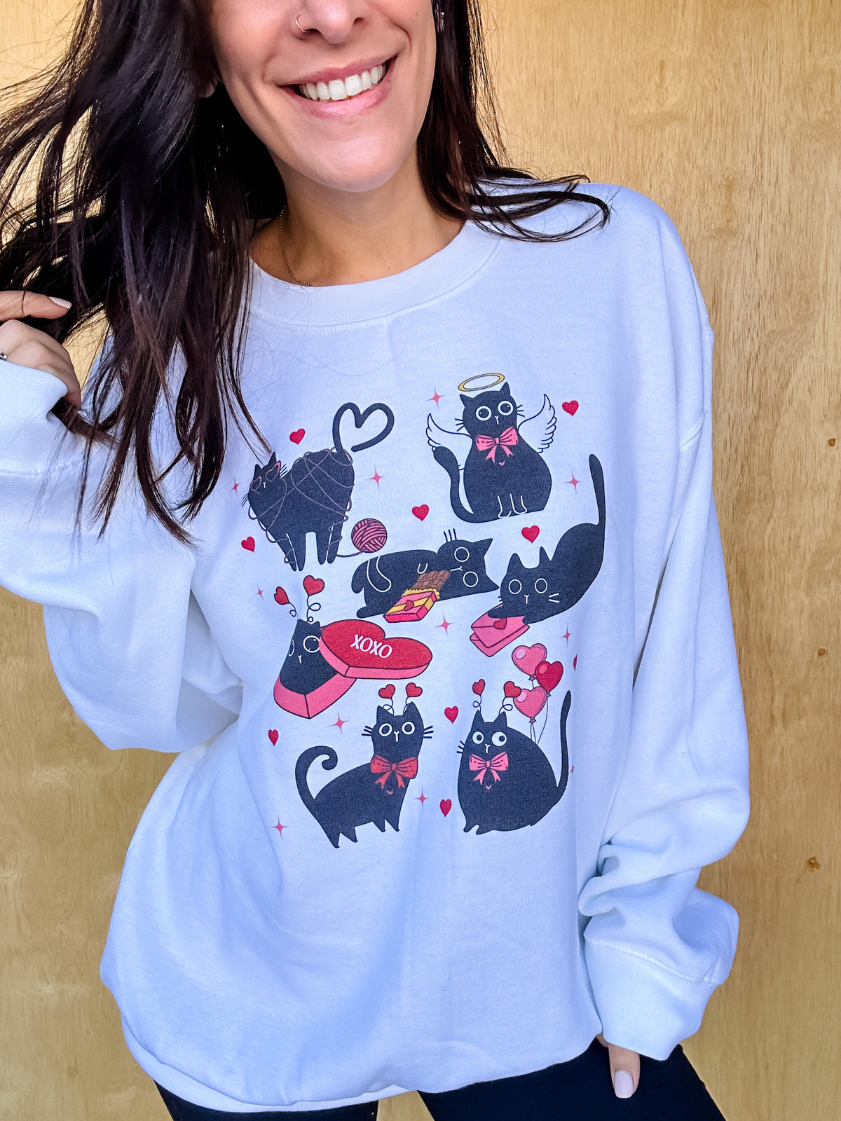 Valentine Cats Graphic Top