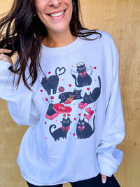 Valentine Cats Graphic Top