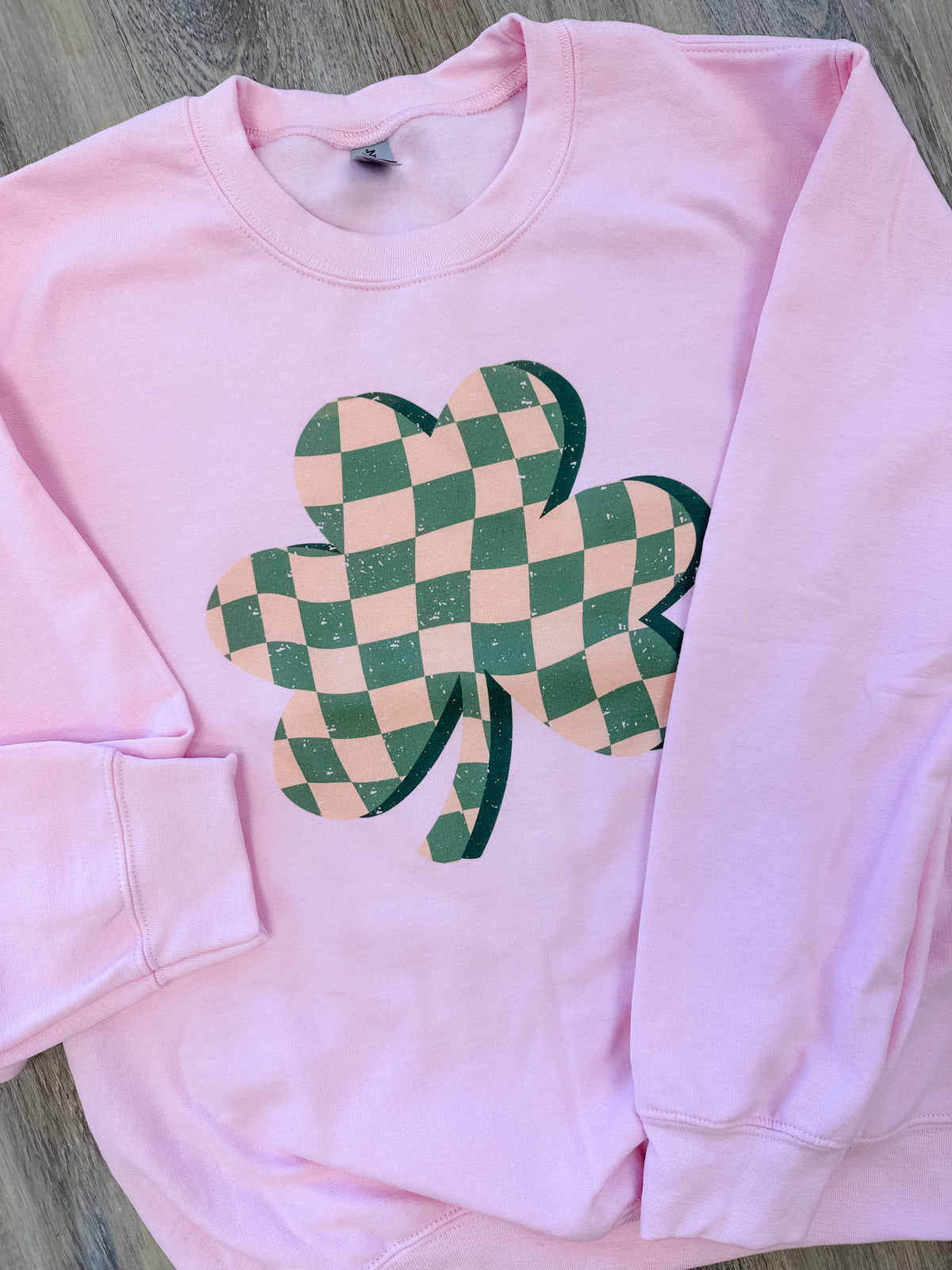 Checkered Shamrock Graphic Top