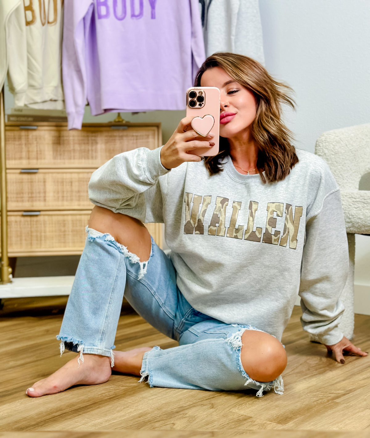 Camo Wallen Graphic Top