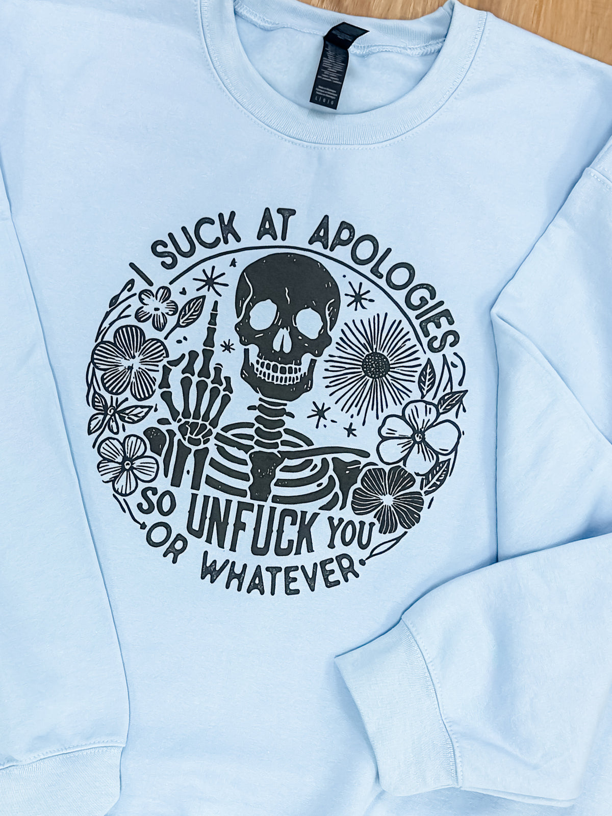 Skeleton Apologies Graphic Pullover