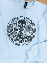 Skeleton Apologies Graphic Pullover