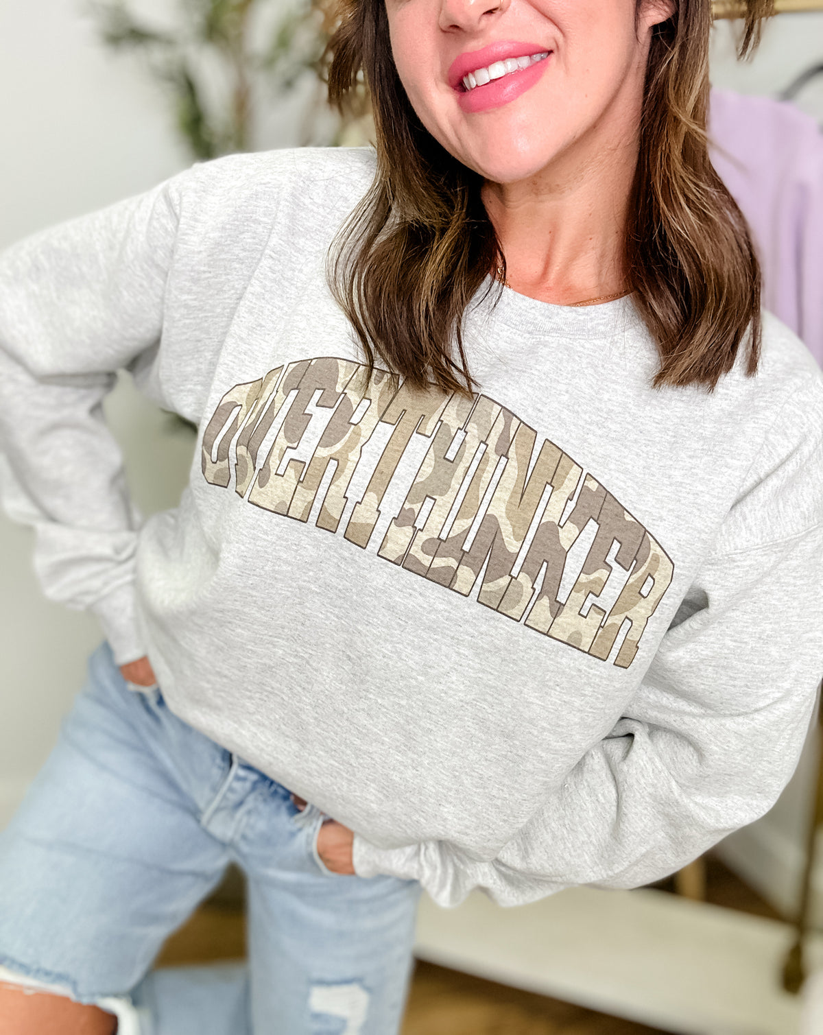 Camo Overthinker Graphic Top