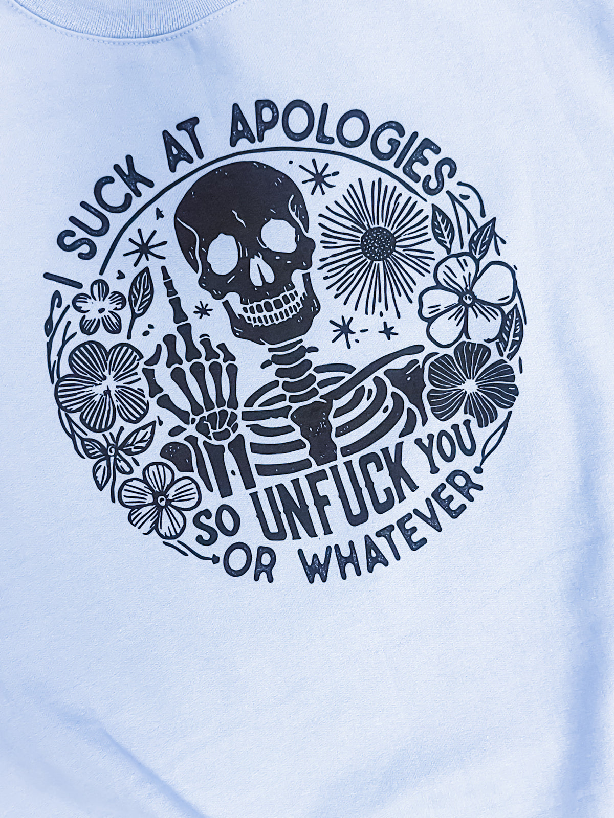 Skeleton Apologies Graphic Tee