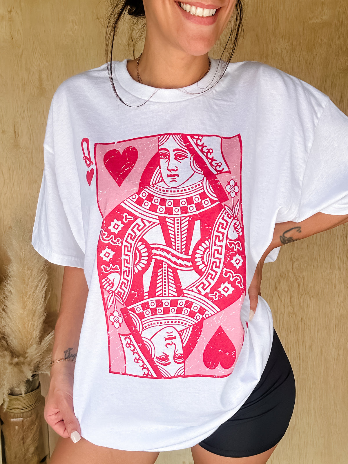 Pink Queen Of Hearts Graphic Tee