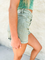Wherever You Go Olive Cuffed Risen Shorts