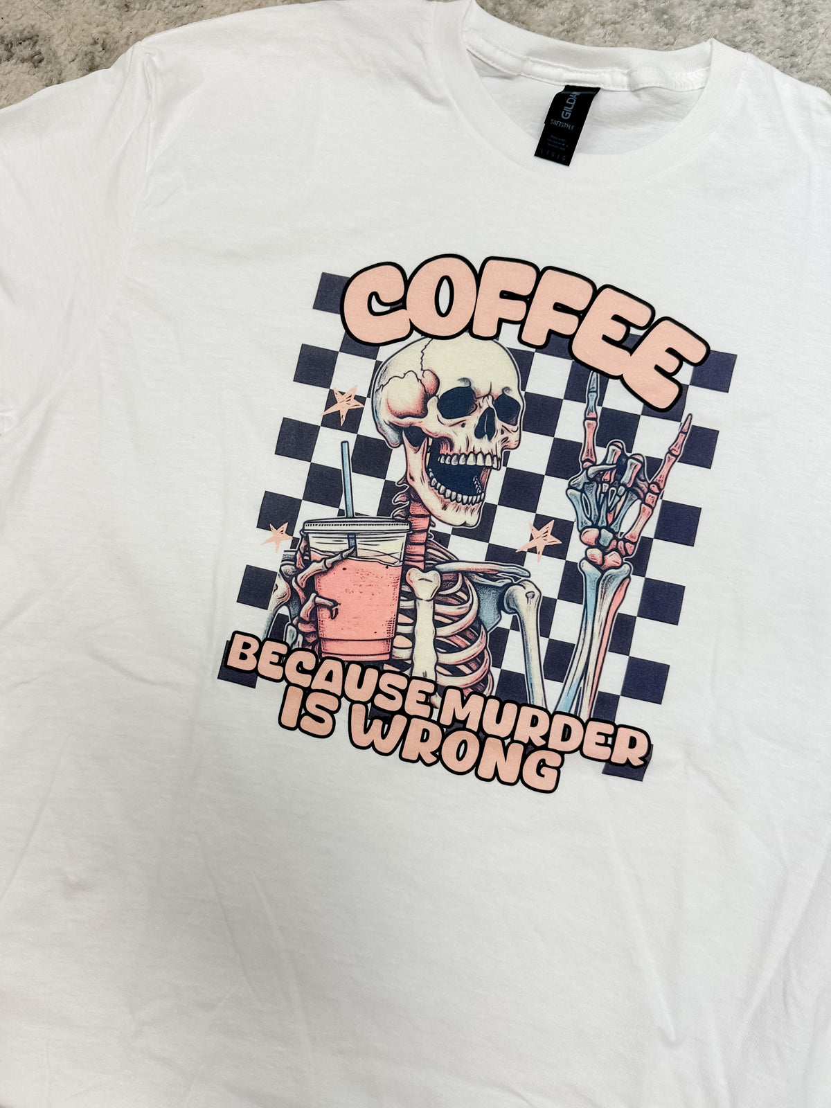 Coffee Skeleton Graphic Top