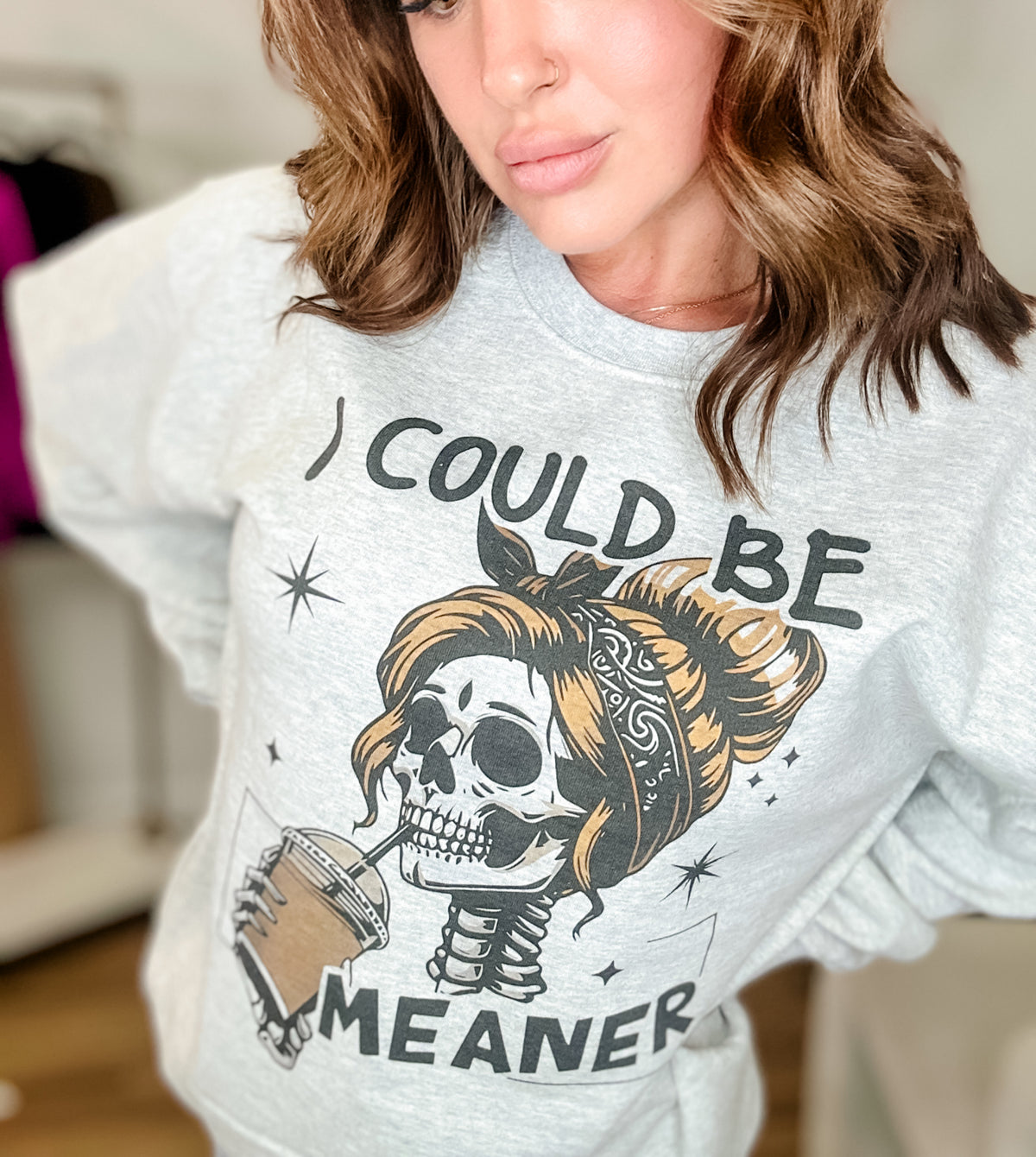 Skeleton Meaner Graphic Top