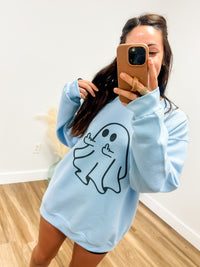 Middle Finger Ghost Graphic Pullover