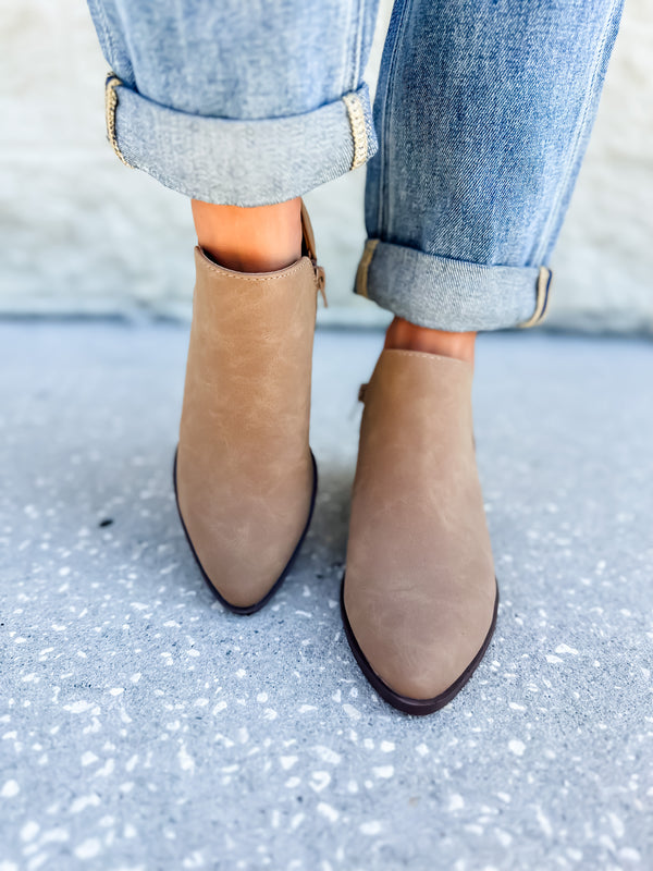 Latte Side Cut Ankle Bootie