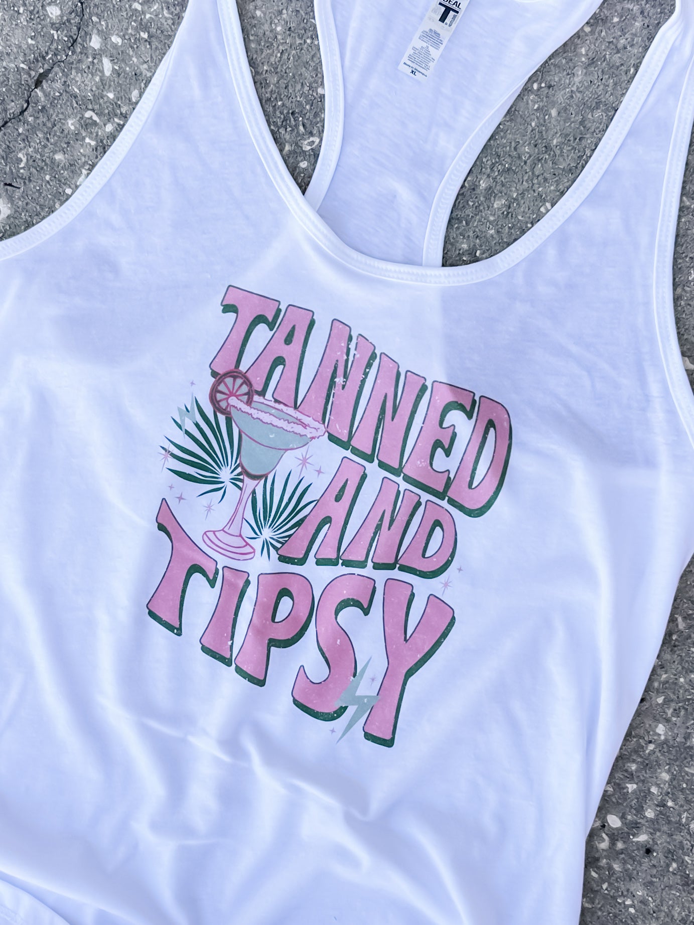 Tanned And Tipsy Color Graphic Tank – Mademli Boutique