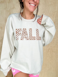 Checkered Fall Graphic Pullover