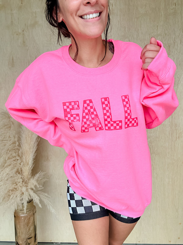 Checkered Fall Graphic Pullover C.O.C.