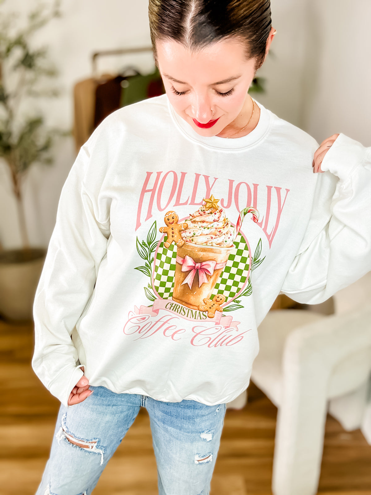 Holly Jolly Coffee Club Graphic Top