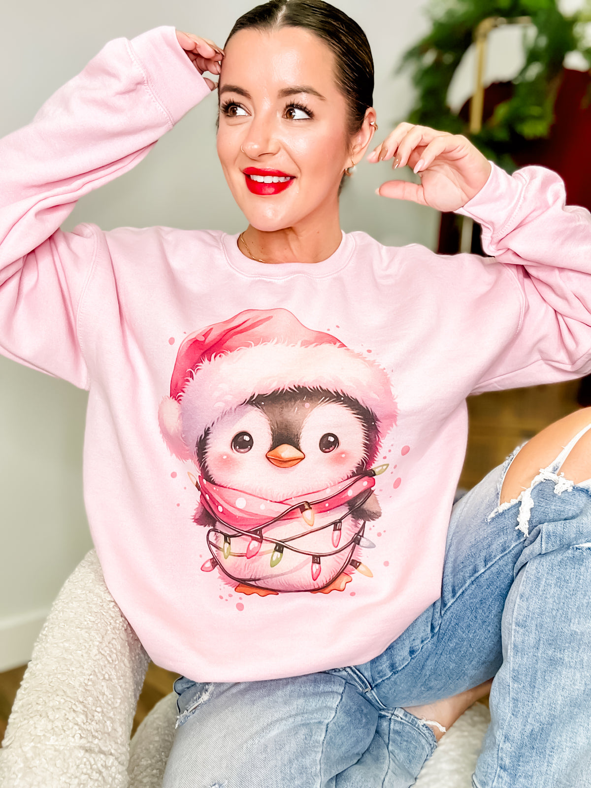 Christmas Penguin Graphic Top