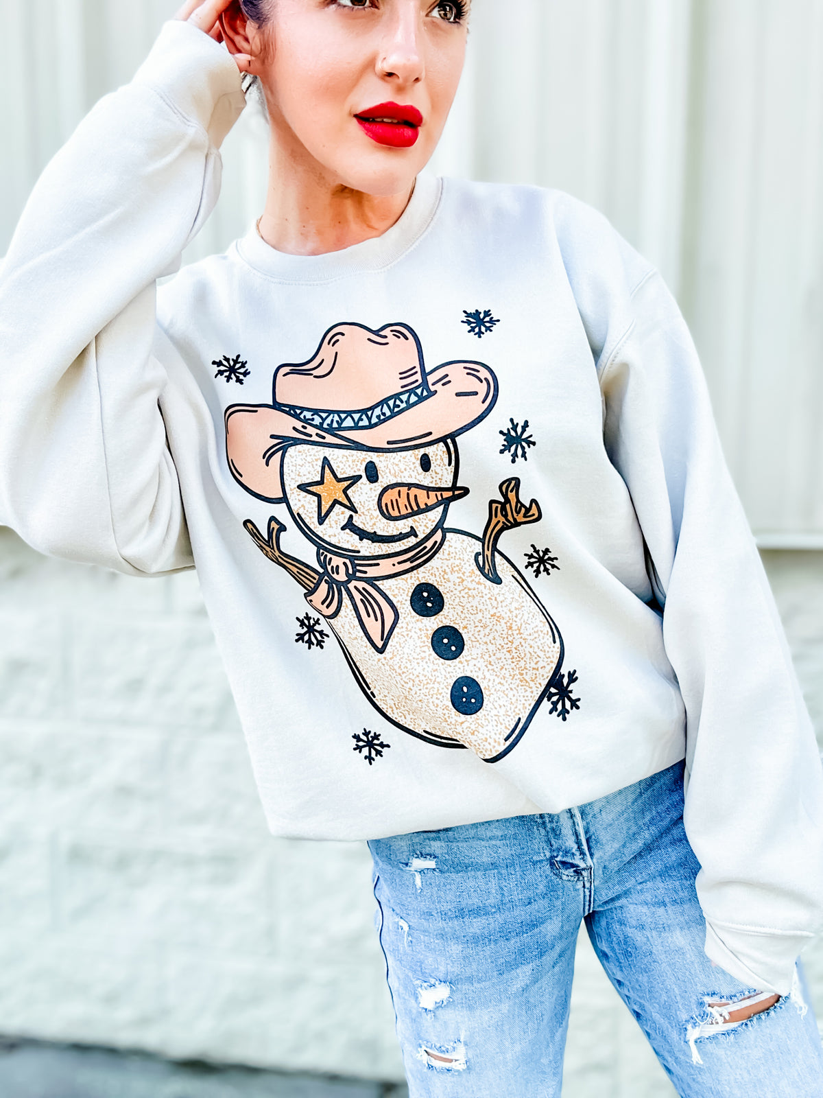 Western Snowman Graphic Top
