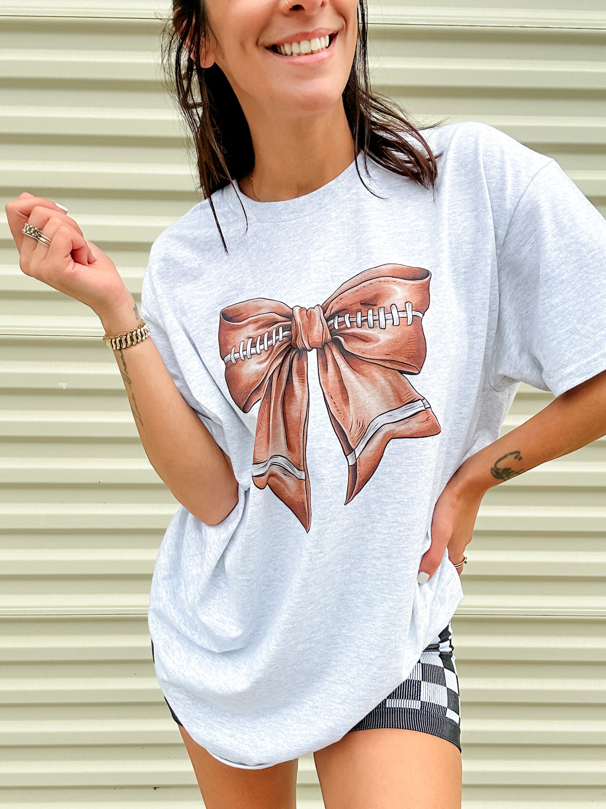 Football Bow Graphic Top