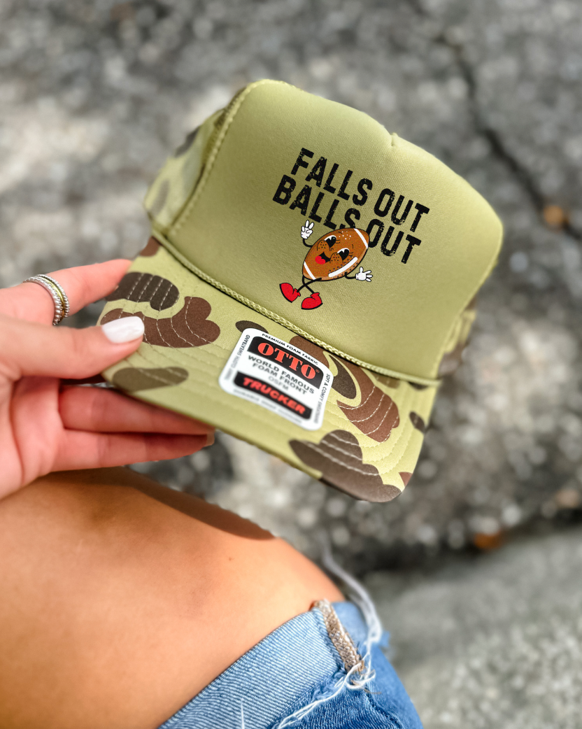 Custom Color Football Falls Out Trucker Hat