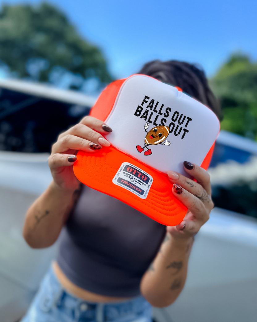 Custom Color Football Falls Out Trucker Hat