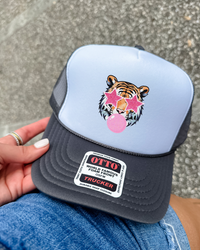 Custom Color Bubble Gum Tiger Trucker Hat