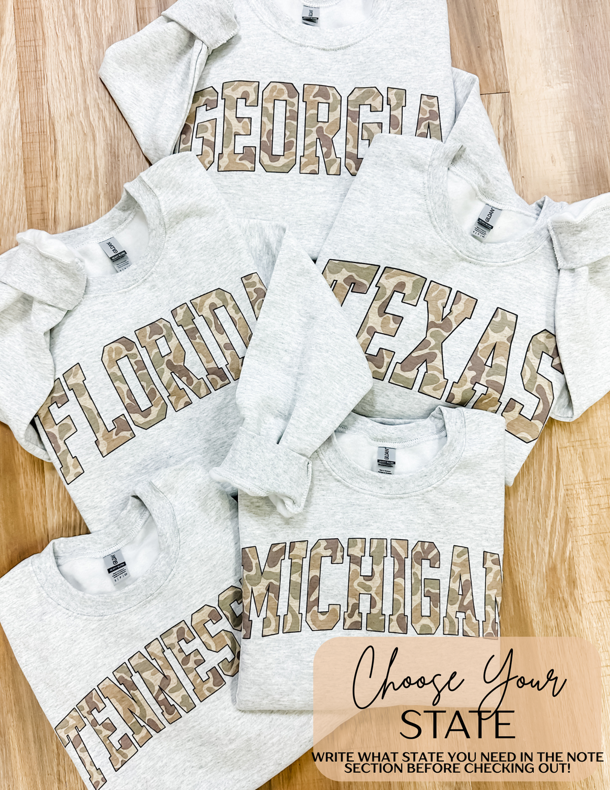 Choose Your State Camo Graphic Top