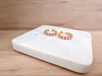 Natasha Marie Pink CZ Hoop Earrings