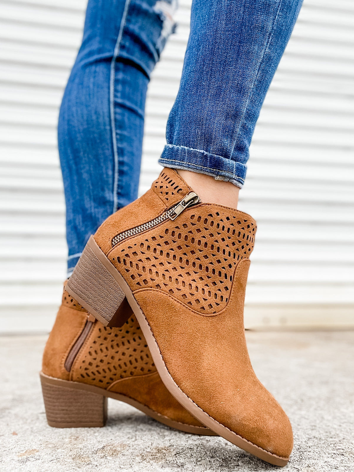 Tan Detailed Bootie