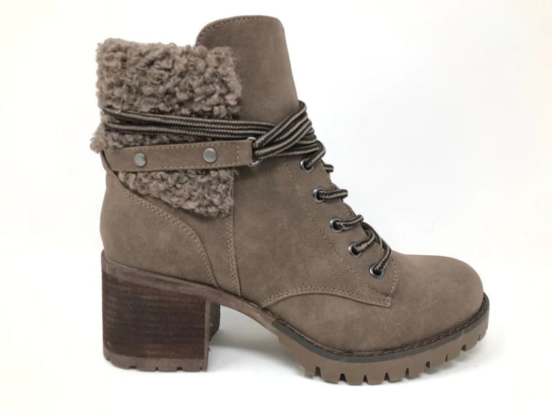 Taupe Sherpa Combat Boots
