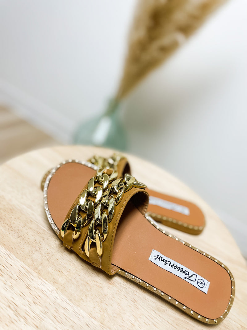 Tan Double Chain Sandal